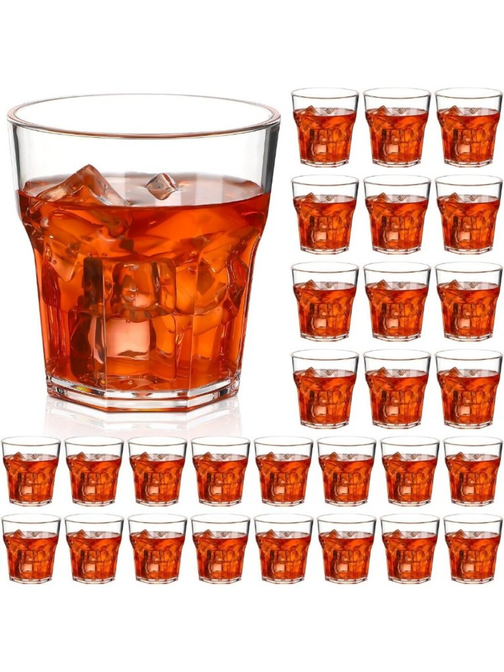 30 Pcs Acrylic Whiskey & Shot Glasses Set | 9oz Drinkware for Home Bar